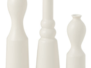 Vaas Zoose Porselein Wit H32 cm - Set van 3