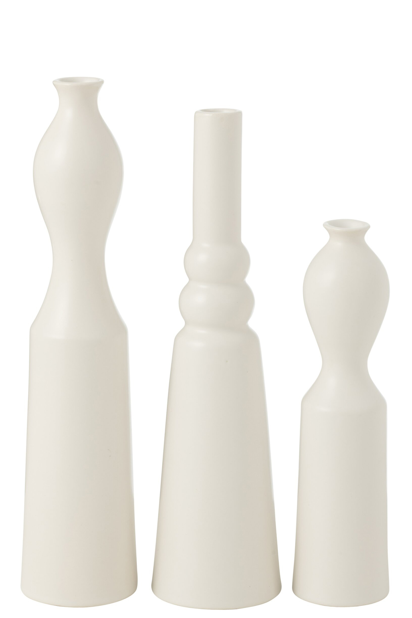 Vaas Zoose Porselein Wit H32 cm - Set van 3