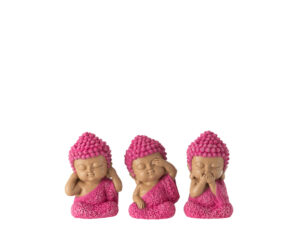 Beeld Prinsan Polyresin Meerkleurig H9 cm - Set van 3