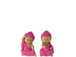 Beeld Geeldun Polyresin Meerkleurig H11 cm - Set van 2