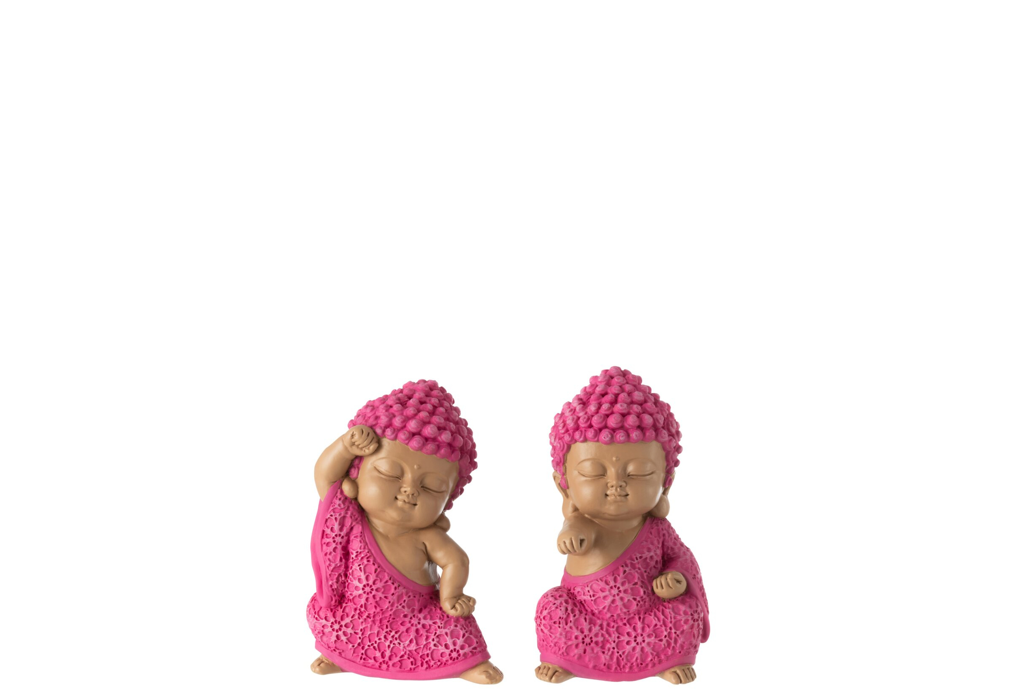 Beeld Geeldun Polyresin Meerkleurig H11 cm - Set van 2
