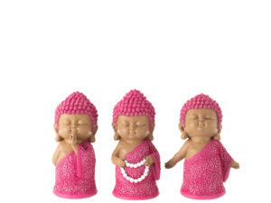 Beeld Zitan Polyresin Meerkleurig H15 cm - Set van 3