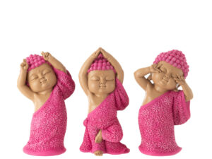 Beeld Geinnora Polyresin Meerkleurig H20 cm - Set van 3