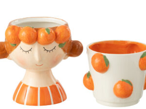 Bloempot Neinser Dolomiet Meerkleurig H30,5 cm - Set van 2