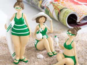Beeld Baarde Steen Meerkleurig H18 cm - Set van 3
