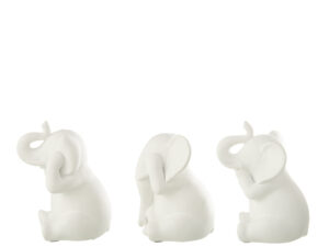 Decoratiefiguur Sleelto Steen Wit H13 cm - Set van 3