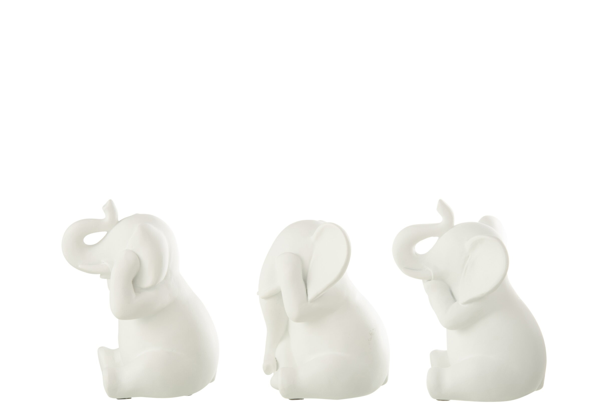Decoratiefiguur Sleelto Steen Wit H13 cm - Set van 3