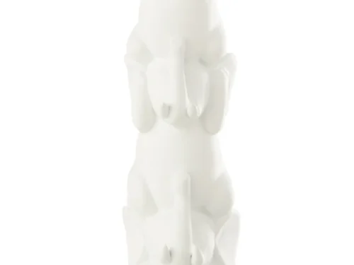 Witte decoratiefiguur Ceinsora steen, elegante sculptuur van 31,7 cm voor dressoir of plank
