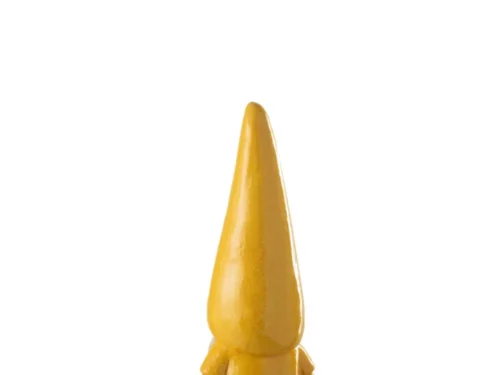 Decoratiefiguur Kusas Geel H61 cm, slank decoratief figuur met frisse gele afwerking voor buiten