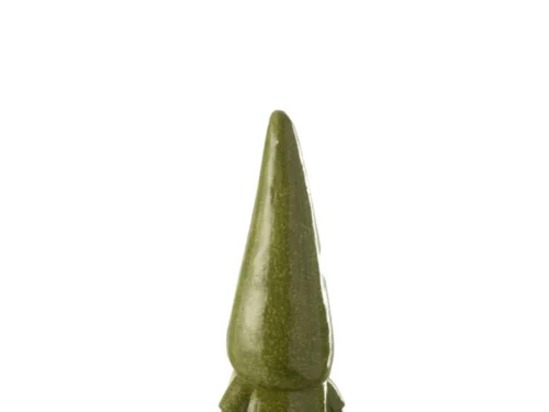 Groene decoratiefiguur Bira H61 cm met slanke puntvorm en stevige basis voor interieur of tuin