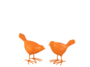 Decoratiefiguur Konde Polyresin Oranje - Set van 2