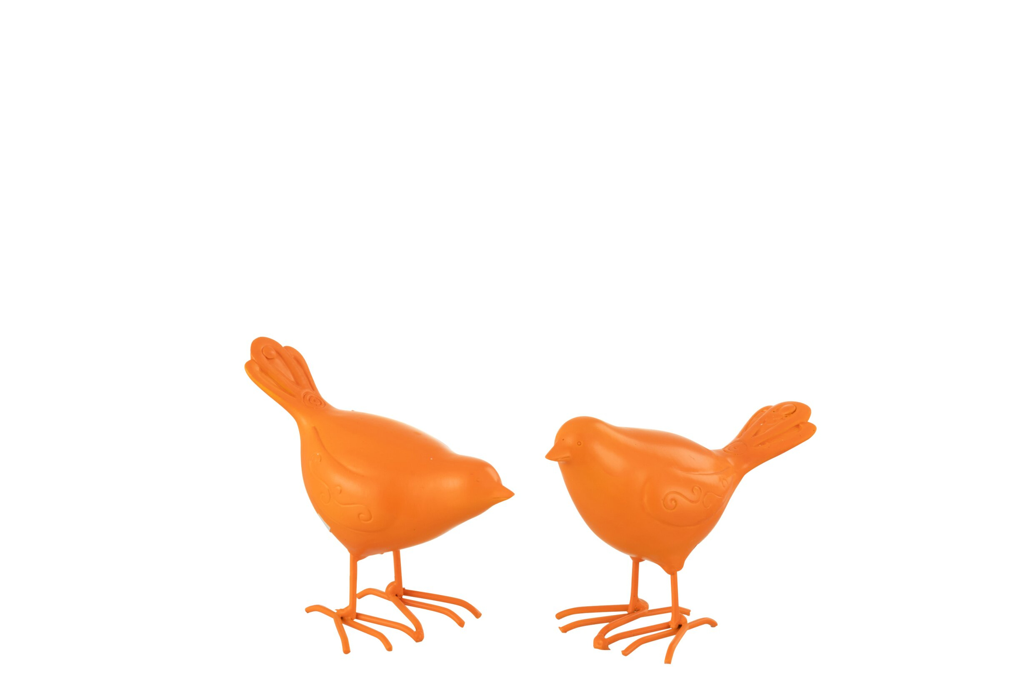 Decoratiefiguur Konde Polyresin Oranje - Set van 2