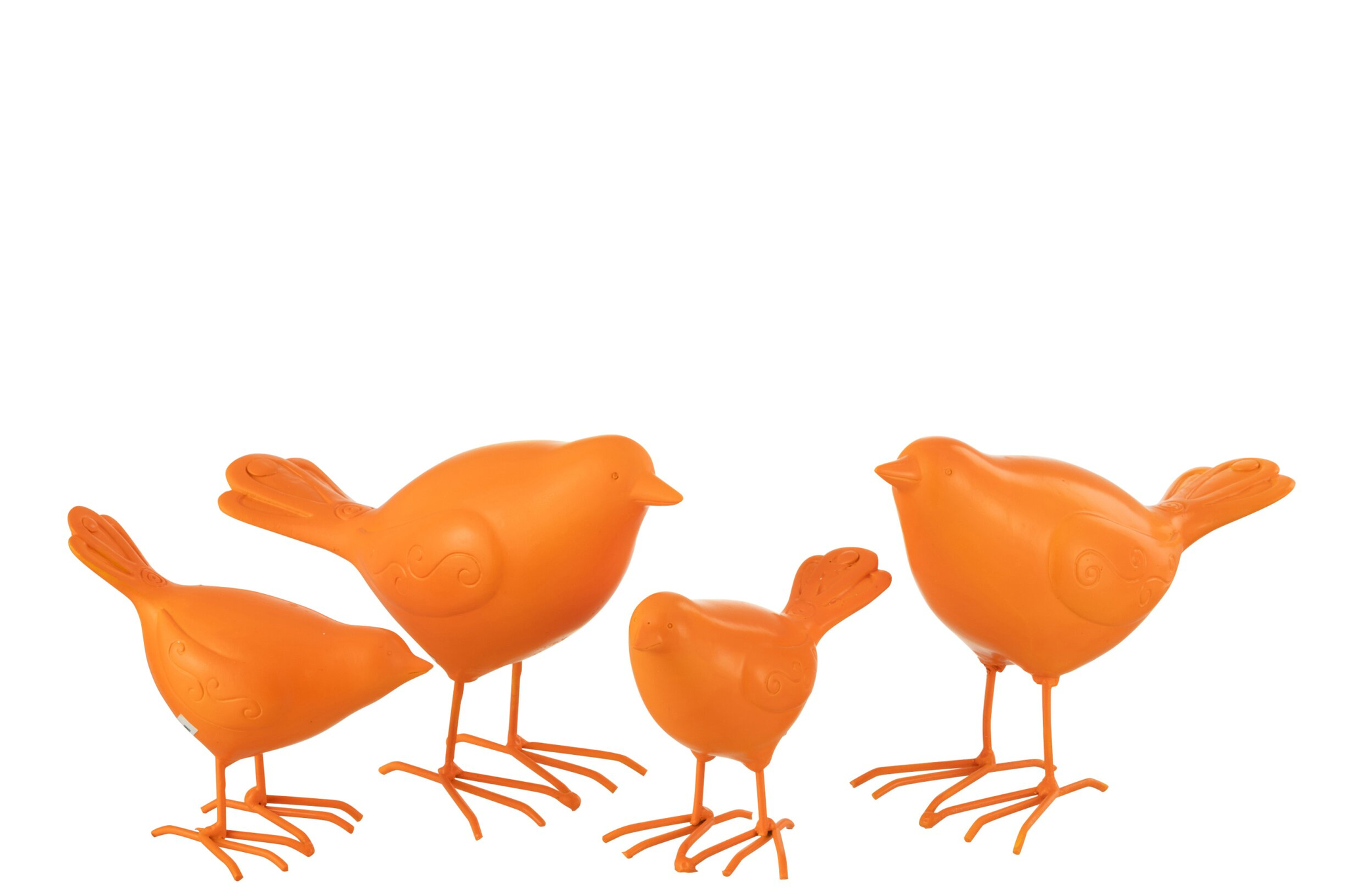 Decoratiefiguur Preitaro Polyresin Oranje - Set van 2