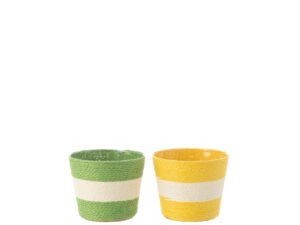 Bloempot Bontano Papier Meerkleurig H9,5 cm - Set van 2