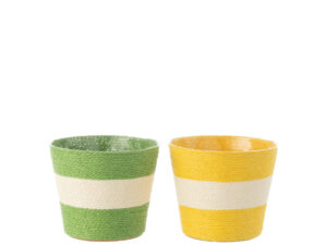 Bloempot Bunnar Papier Meerkleurig H13 cm - Set van 2