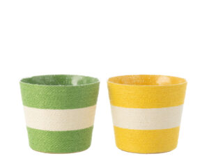 Bloempot Dindek Papier Meerkleurig H15 cm - Set van 2