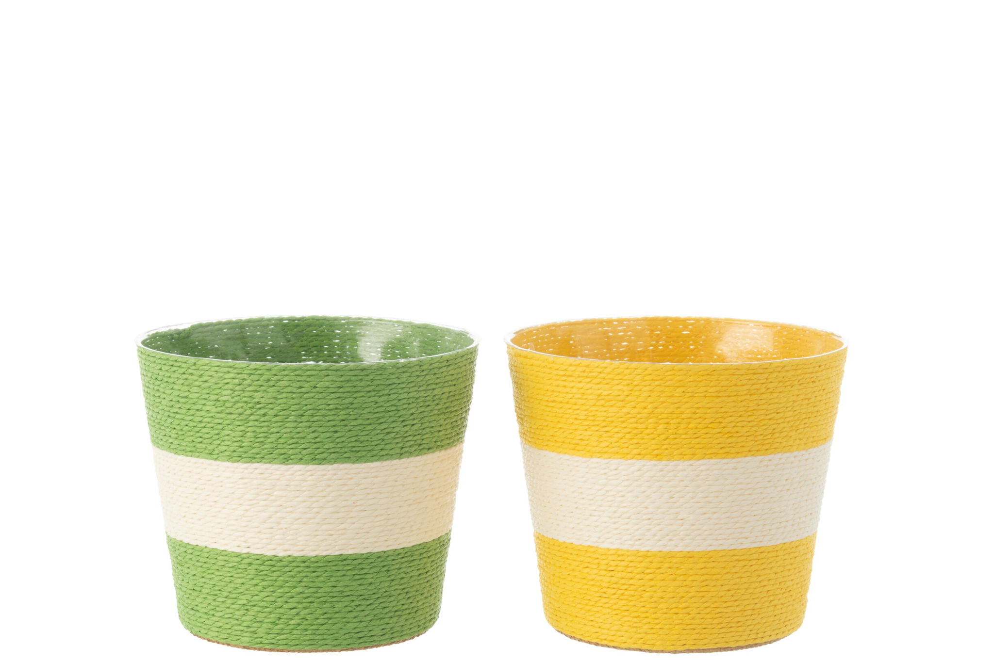 Bloempot Dindek Papier Meerkleurig H15 cm - Set van 2