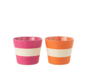 Bloempot Peirmand Papier Meerkleurig H13 cm - Set van 2