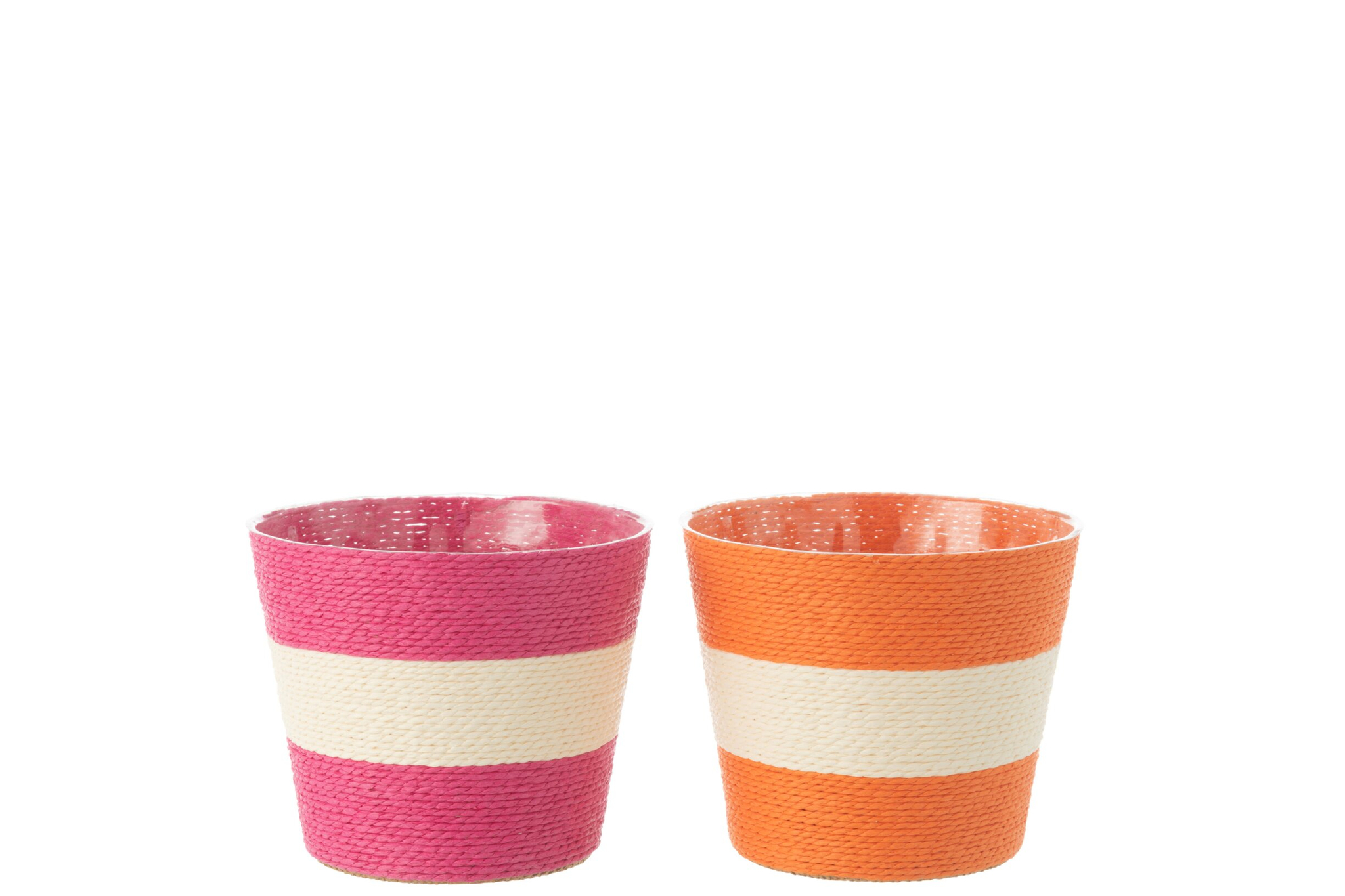 Bloempot Peirmand Papier Meerkleurig H13 cm - Set van 2