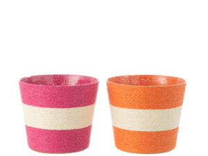 Bloempot Meinsero Papier Meerkleurig H15 cm - Set van 2