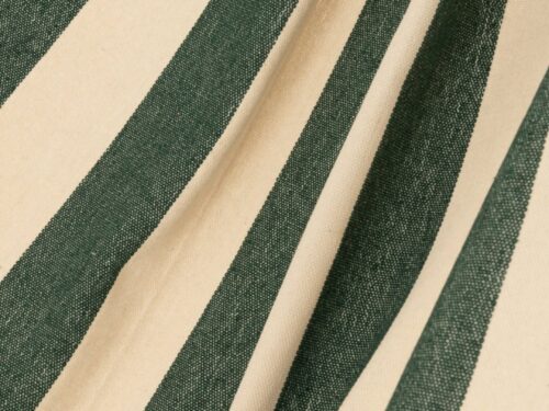 Hangmat Flenora in donkergroen en ecru, gestreept katoen-polyester met stevige, zachte stof