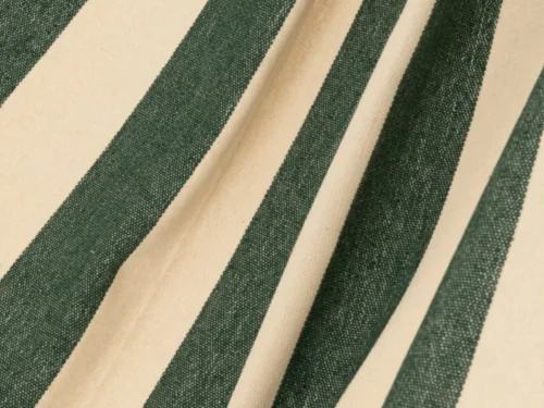Hangmat Flenora in donkergroen en ecru, gestreept katoen-polyester met stevige, zachte stof