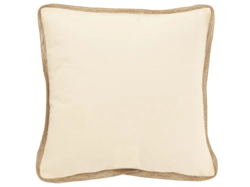 Kussen Goltir Beige 45x45 cm met katoen en gevlochten rand, vierkant decoratiekussen voor bank of bed
