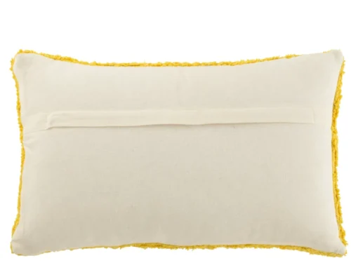 Kussen Kaansu geel-wit 50 x 30 cm, getufte katoenlook met zonnige, warme uitstraling