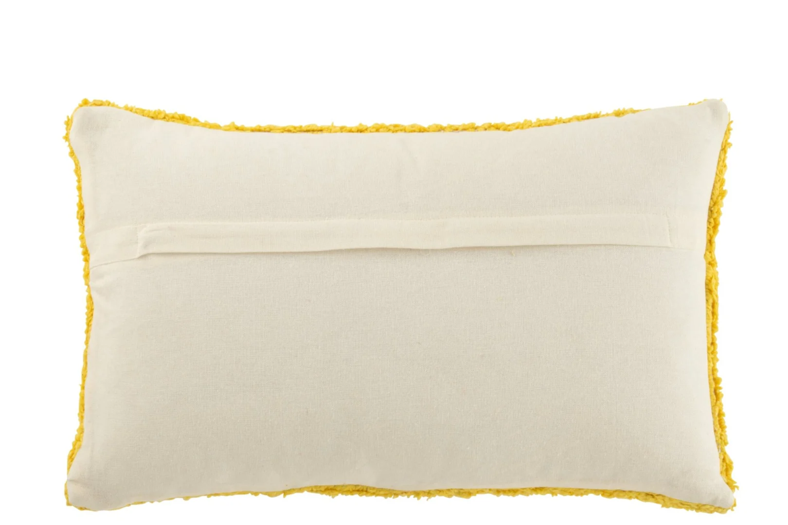 Kussen Kaansu geel-wit 50 x 30 cm, getufte katoenlook met zonnige, warme uitstraling