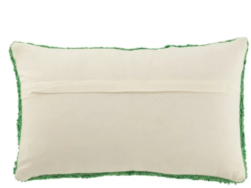 Kussen Forrio Groen 50 x 30 cm van katoen met getufte rand en rustige, stijlvolle uitstraling