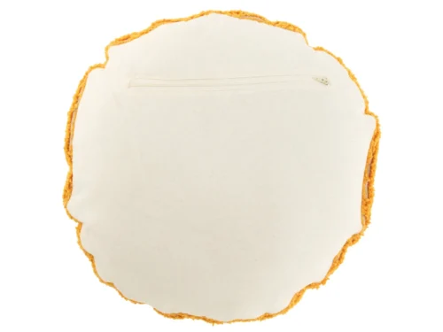 Kussen Tullesta Oranje 45x45 cm met getufte smiley-afwerking en ritssluiting