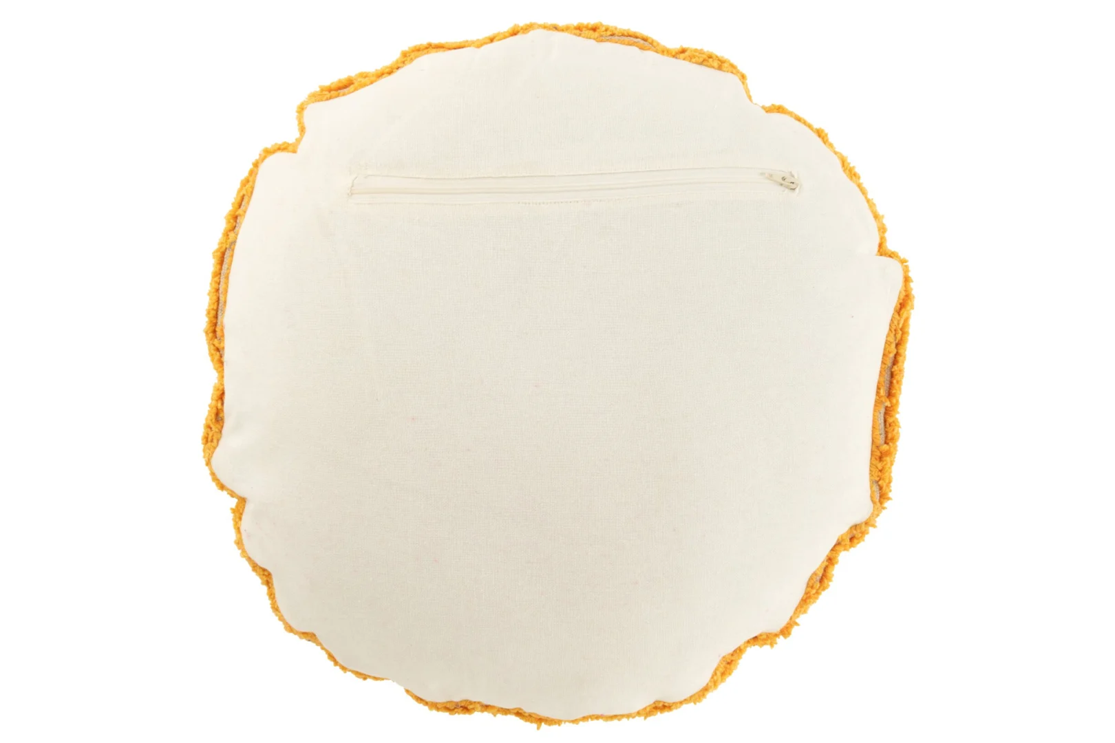 Kussen Tullesta Oranje 45x45 cm met getufte smiley-afwerking en ritssluiting