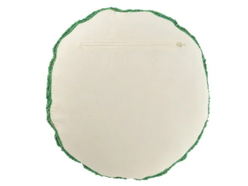 Kussen Toontum Groen 45x45 cm met getuft smiley dessin en zachte katoenen achterkant