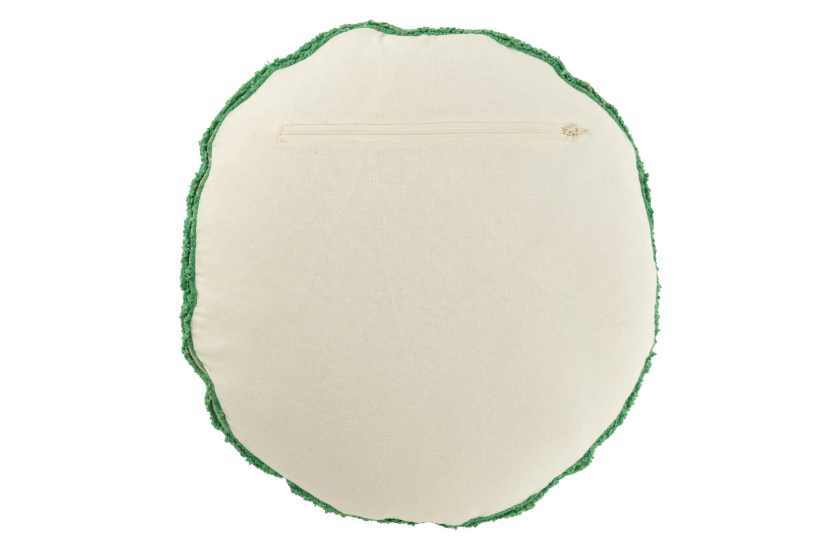 Kussen Toontum Groen 45x45 cm met getuft smiley dessin en zachte katoenen achterkant