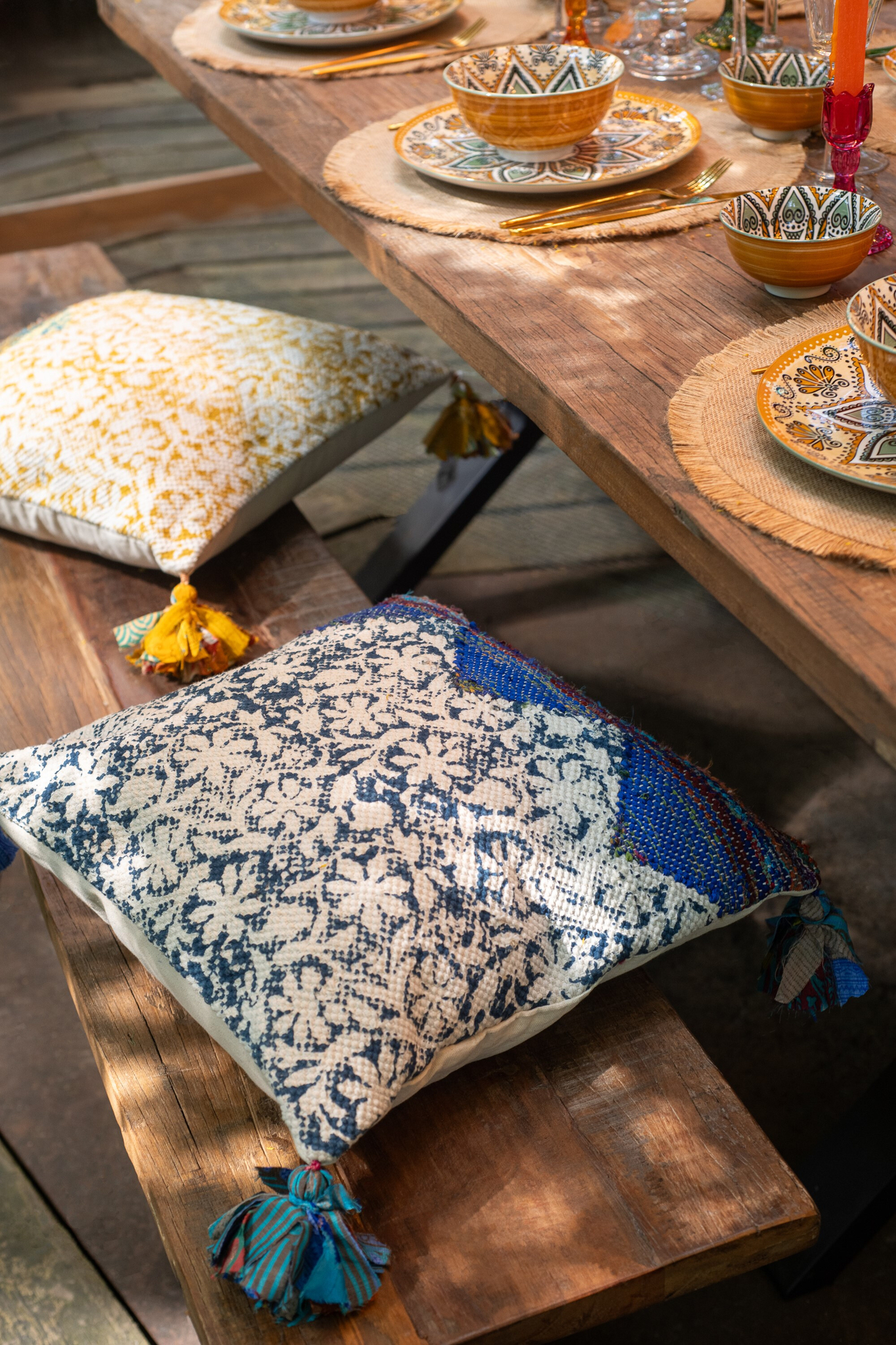 Kussen Kliebino Rood 45x45 cm - Set van 3 - Afbeelding 2