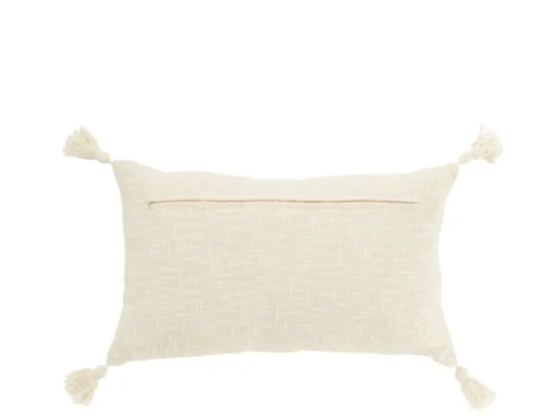 Kussen Punner 50x30 cm in geel met strepen en kwastjes voor een frisse, sfeervolle look