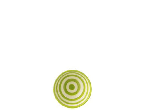 Kom Zelvio keramische schaal met meerkleurige groene strepen, compact rond woonaccessoire