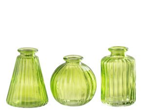 Vaas Koollin Glas Groen H8 cm - Set van 3