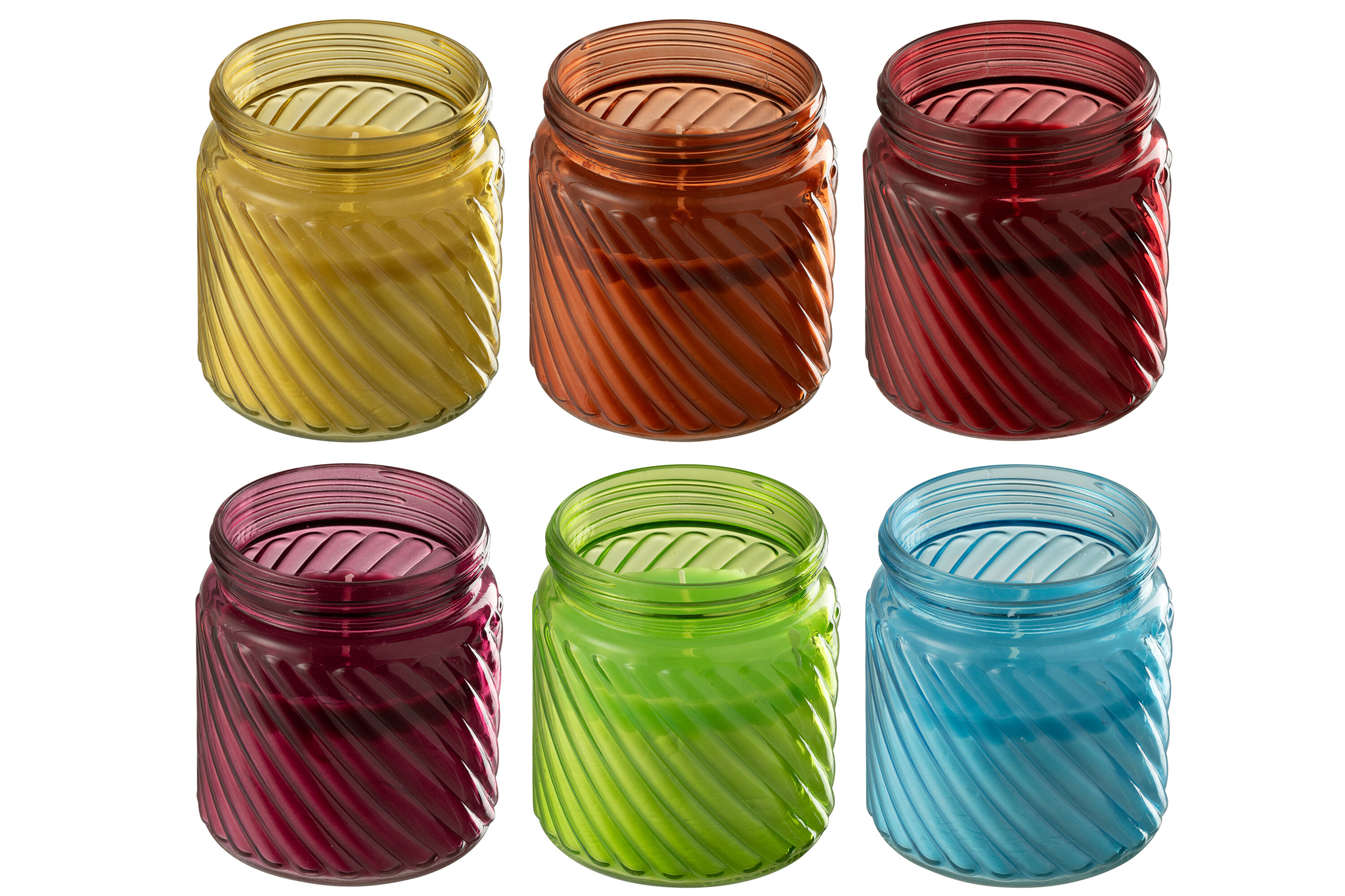 Geurkaars Donel Glas Meerkleurig - Set van 6 - Afbeelding 2