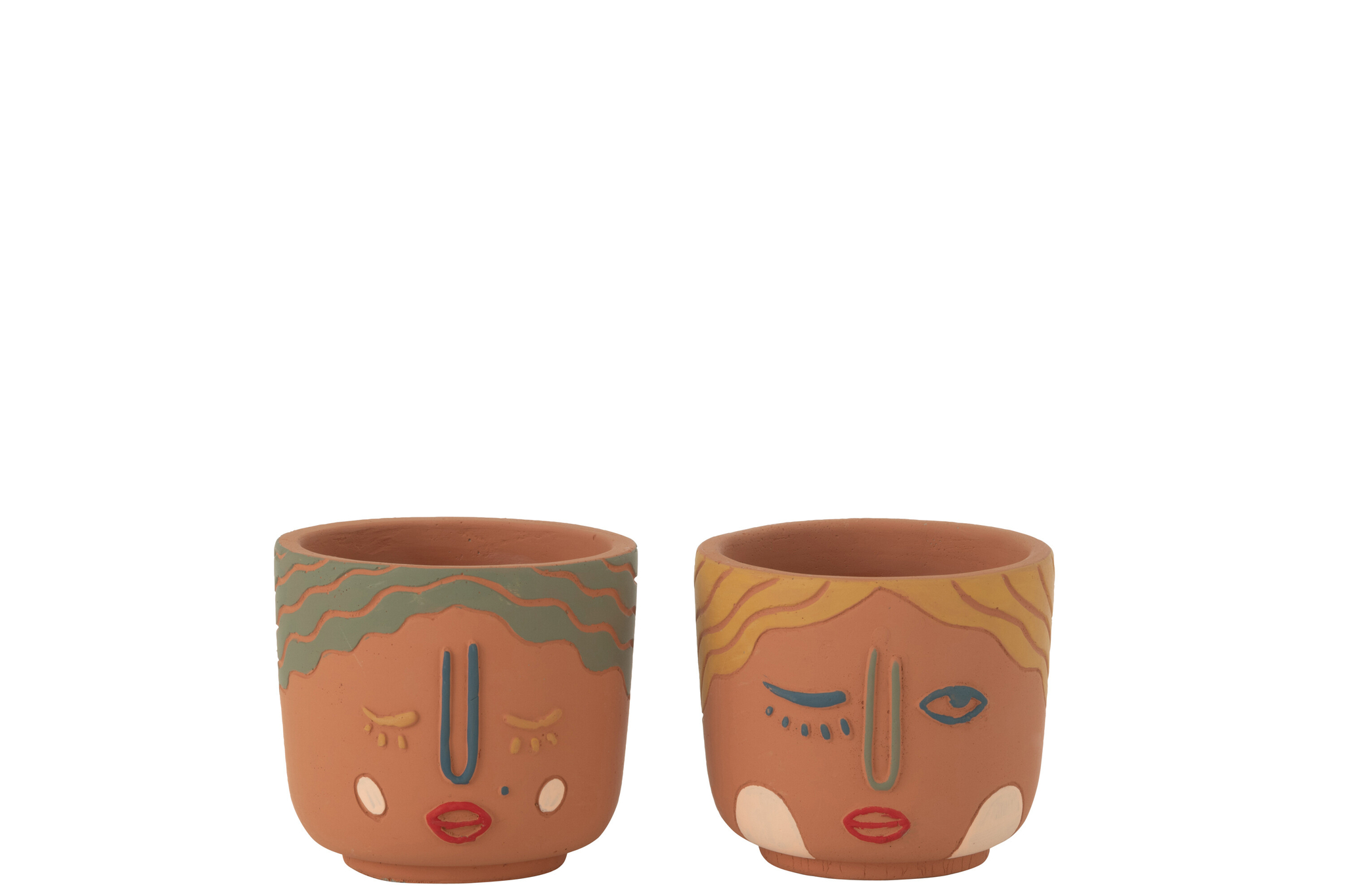 Bloempot Nientum Beton Meerkleurig H10 cm - Set van 2