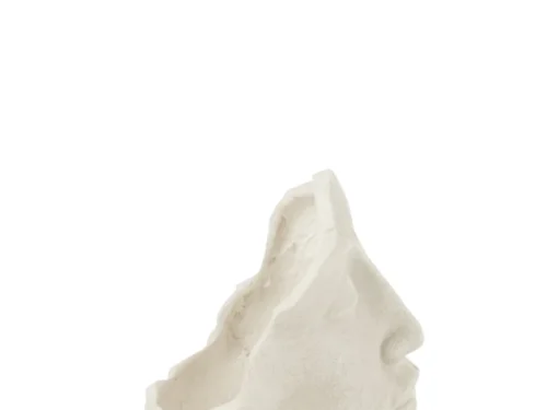 Witte Bloempot Lollund van vezelklei, slank en sculpturaal design, 38 cm hoog voor binnen of buiten