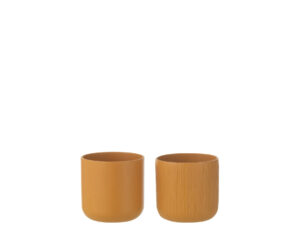Bloempot Jevin Keramiek Geel H11 cm - Set van 2