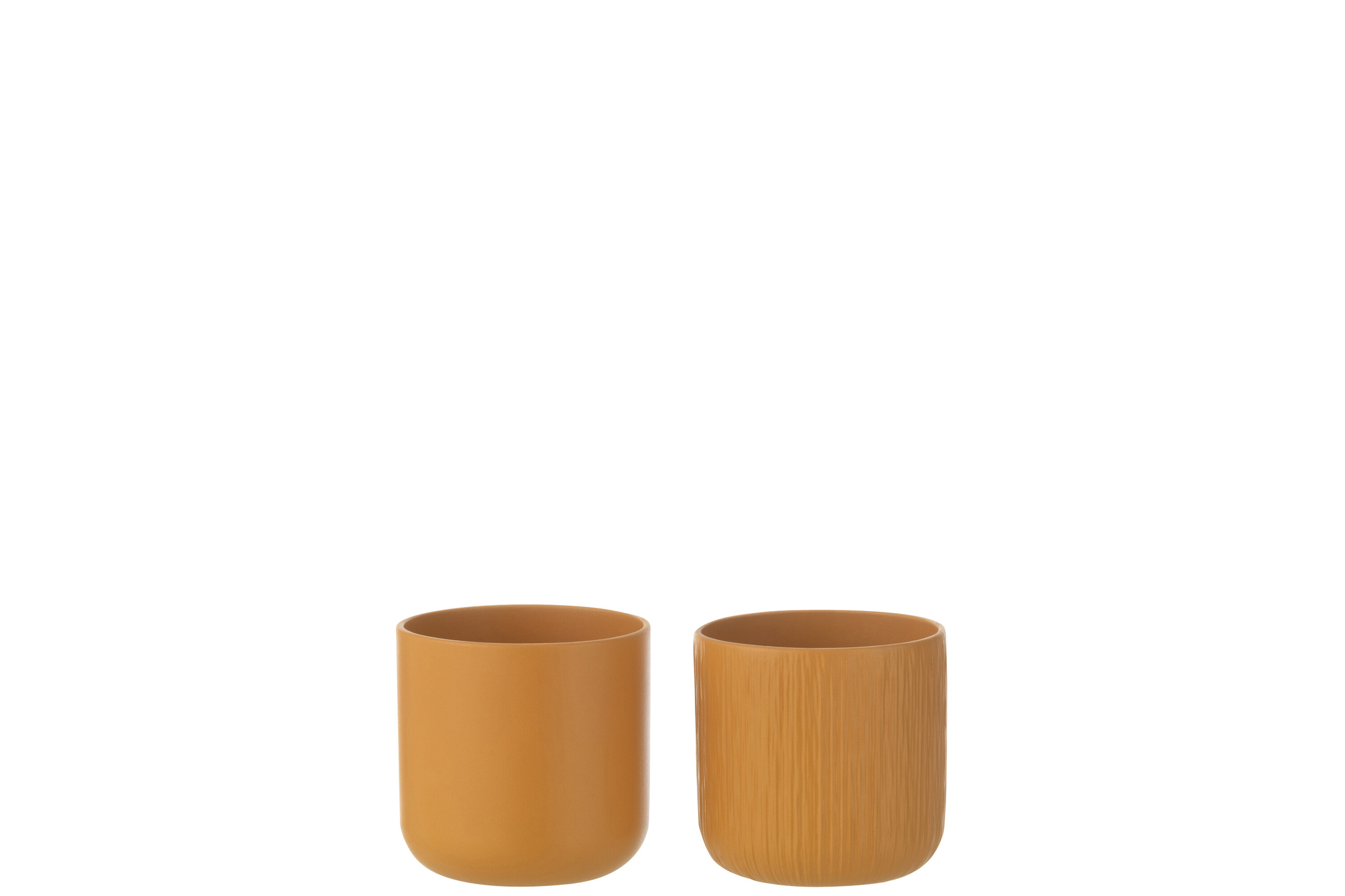 Bloempot Jevin Keramiek Geel H11 cm - Set van 2