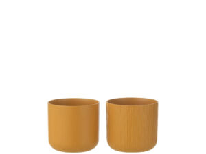 Bloempot Jiemu Keramiek Geel H12,6 cm - Set van 2