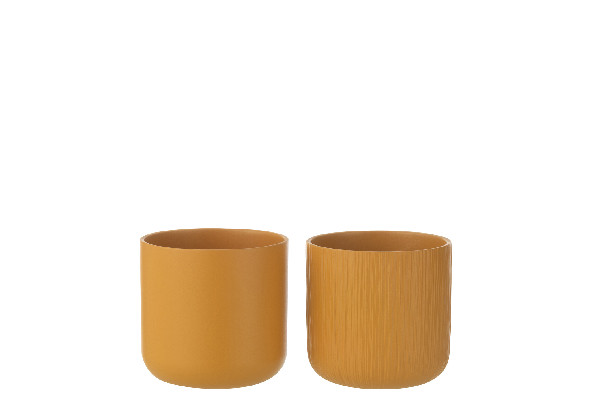 Bloempot Kleerris Keramiek Geel H14,5 cm - Set van 2