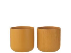 Bloempot Feinnos Keramiek Geel H18 cm - Set van 2