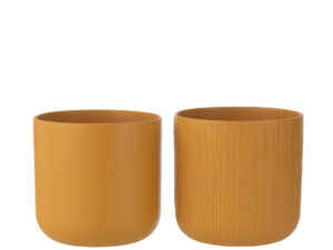 Bloempot Ziendino Keramiek Geel H20 cm - Set van 2