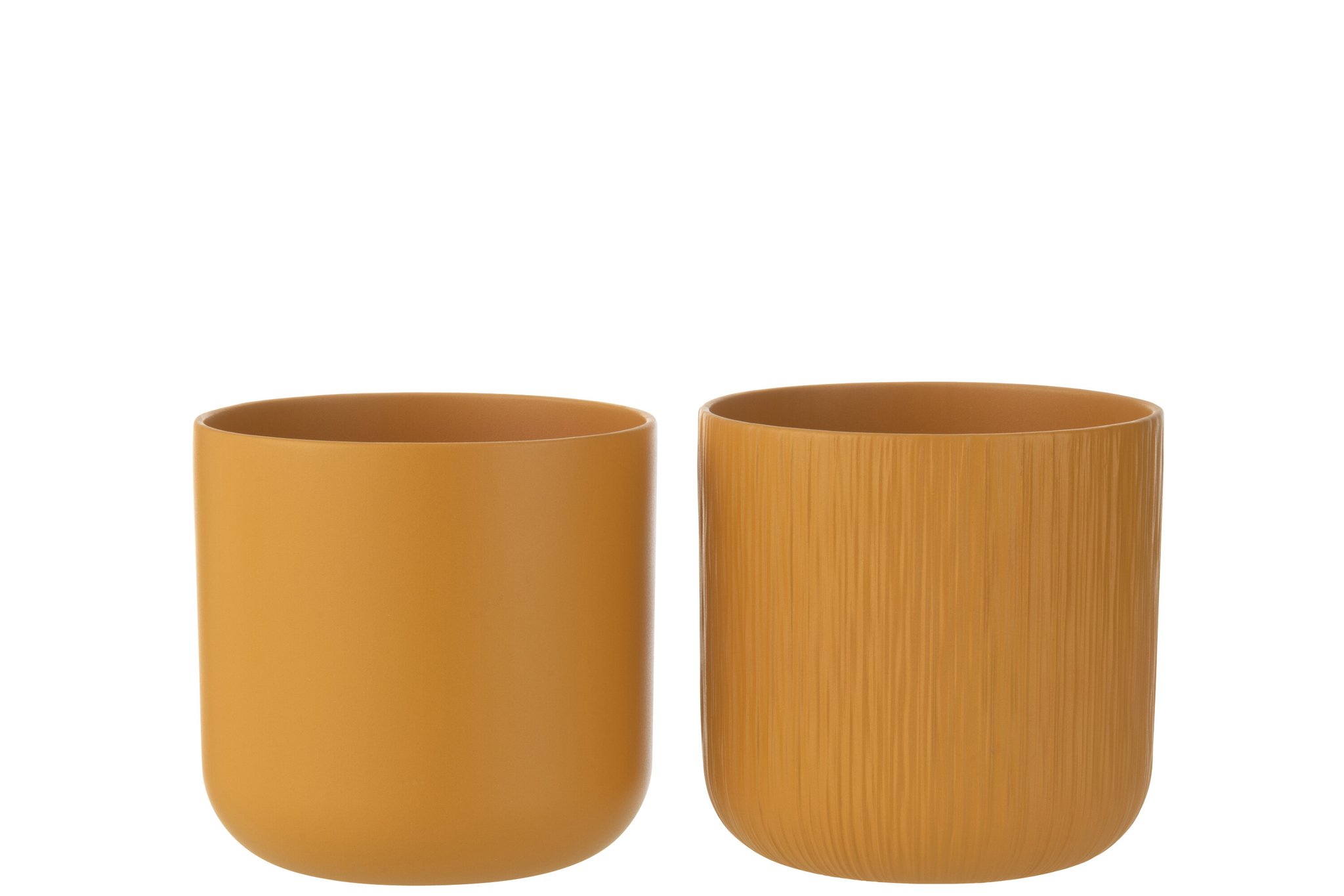 Bloempot Ziendino Keramiek Geel H20 cm - Set van 2