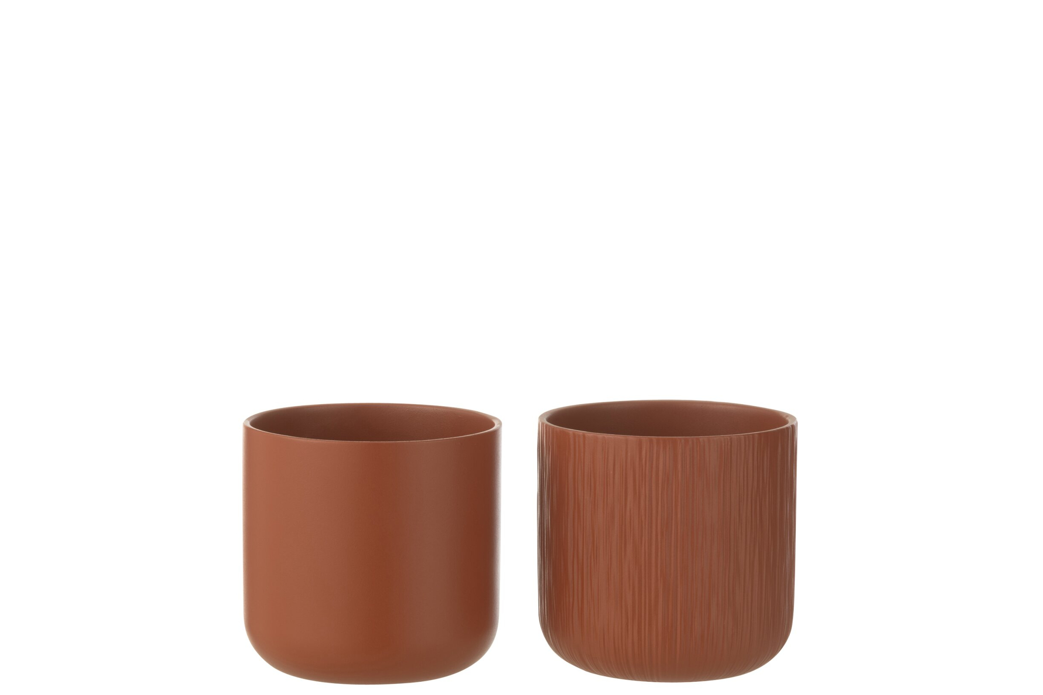 Bloempot Floobas Keramiek Bruin H14,5 cm - Set van 2