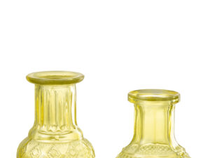 Vaas Preiskan Glas Geel H14 cm - Set van 2